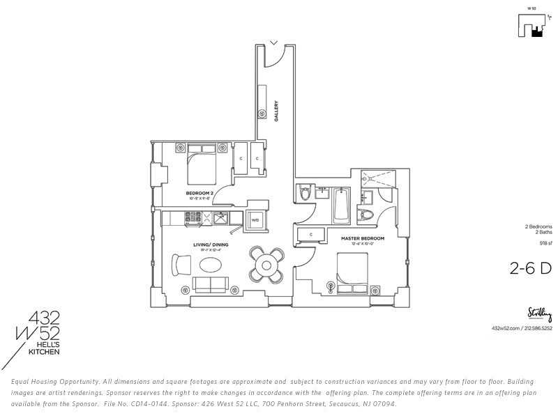 Floorplan for 432 West 52nd Street, 4D