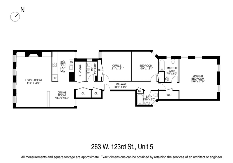 Floorplan for 263 West 123rd Street, 5