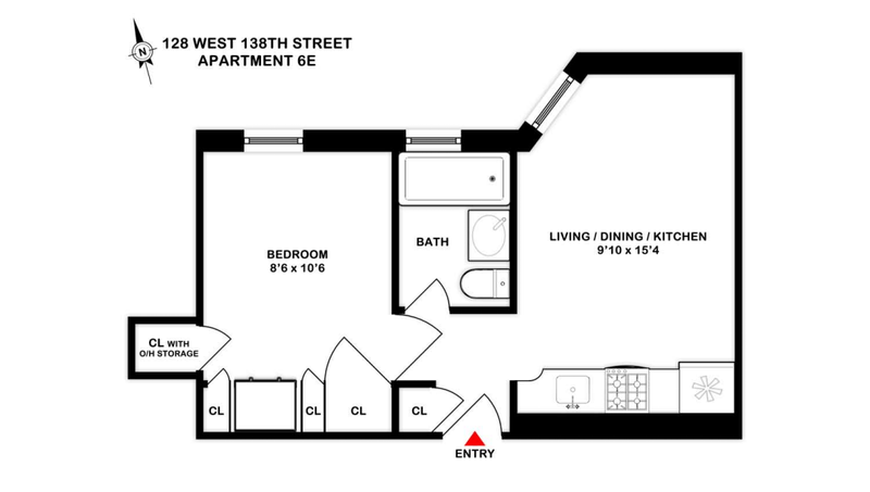 Floorplan for 128 West 138th Street, 6E