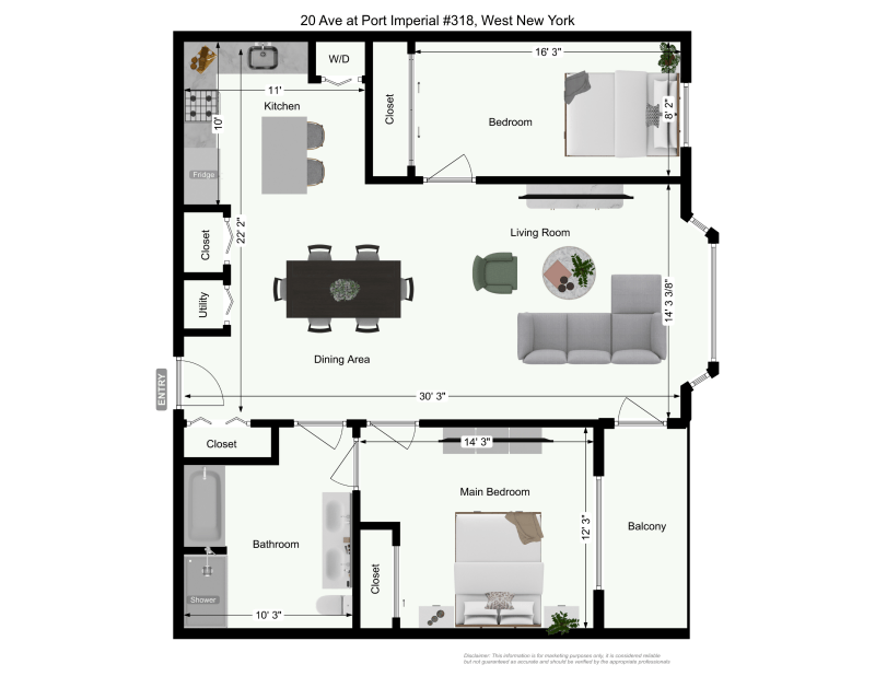 Floorplan for 20 Ave At Port Imperial, 318