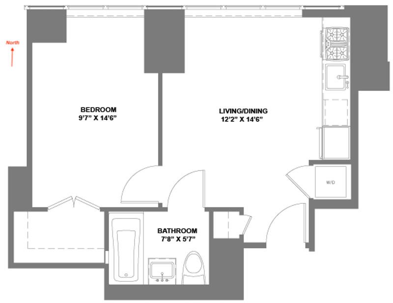 Floorplan for 1 Northside Piers, 16A