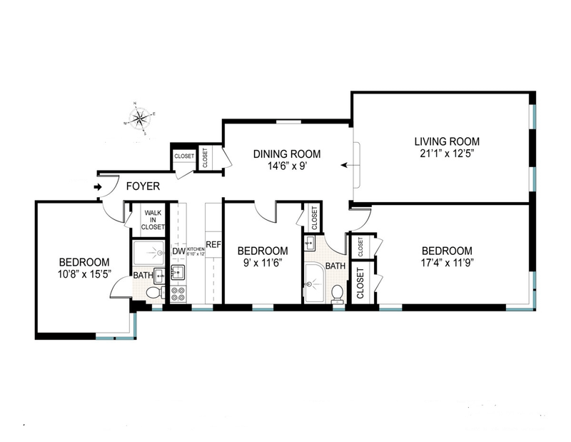 Floorplan for 720 Ft Washington Avenue, 3W