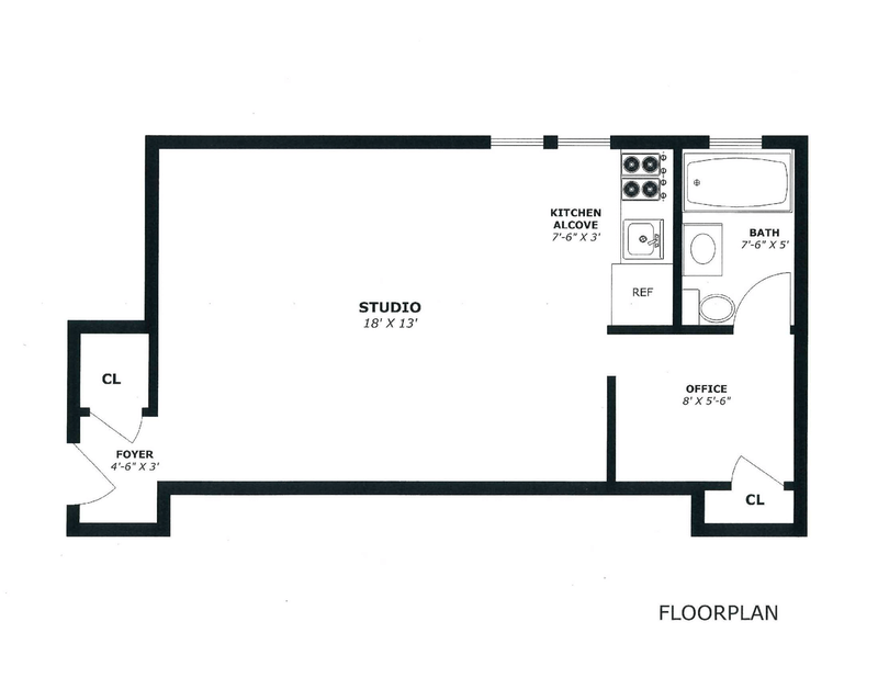 Floorplan for Comfortable  Efficient Studio