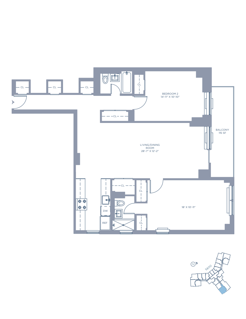 Floorplan for 5800 Arlington Avenue, 6C