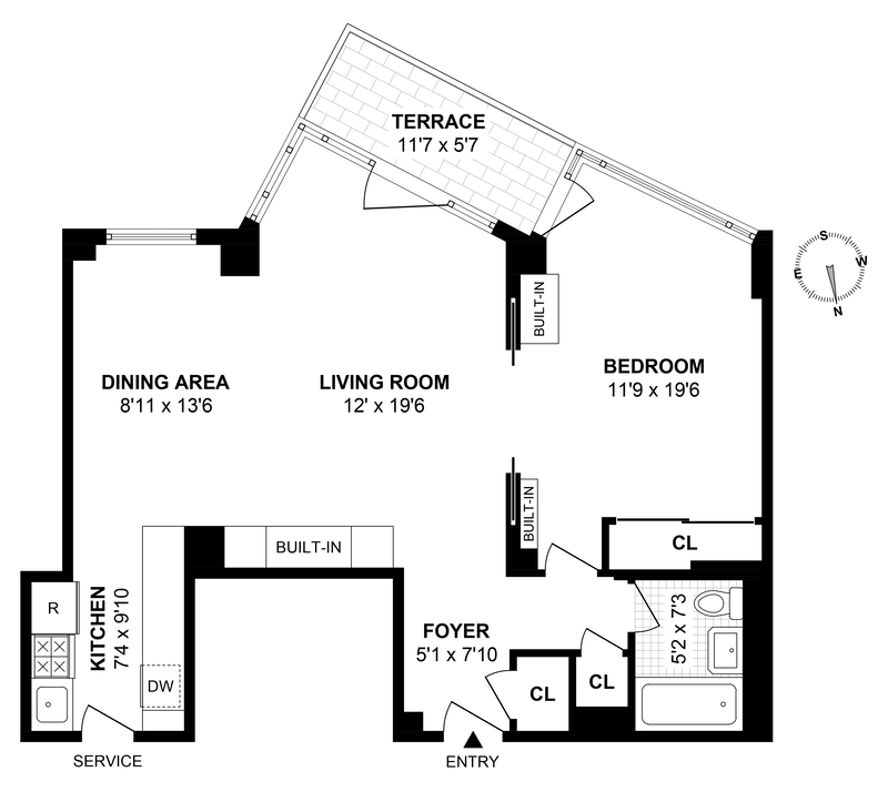 Floorplan for 60 Sutton Place South, 12HN