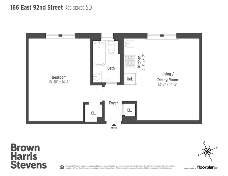 Floorplan for 166 East 92nd Street, 5D