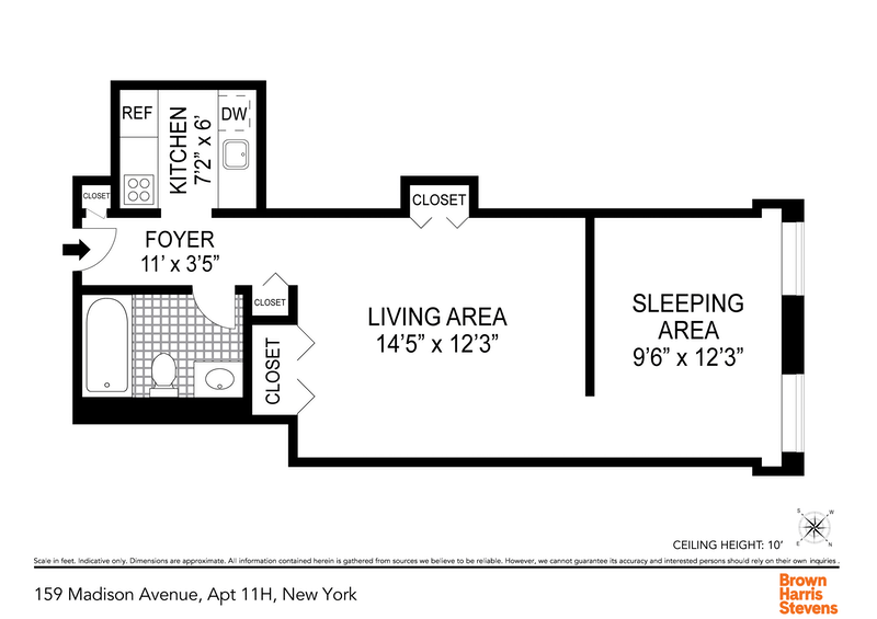 Floorplan for 159 Madison Avenue, 11H