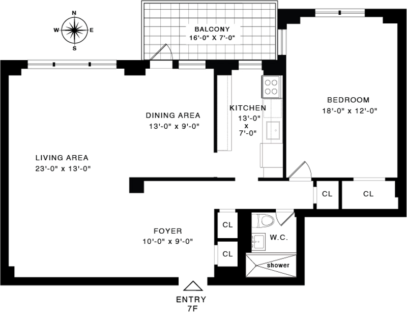 Floorplan for 3135 Johnson Avenue, 7F