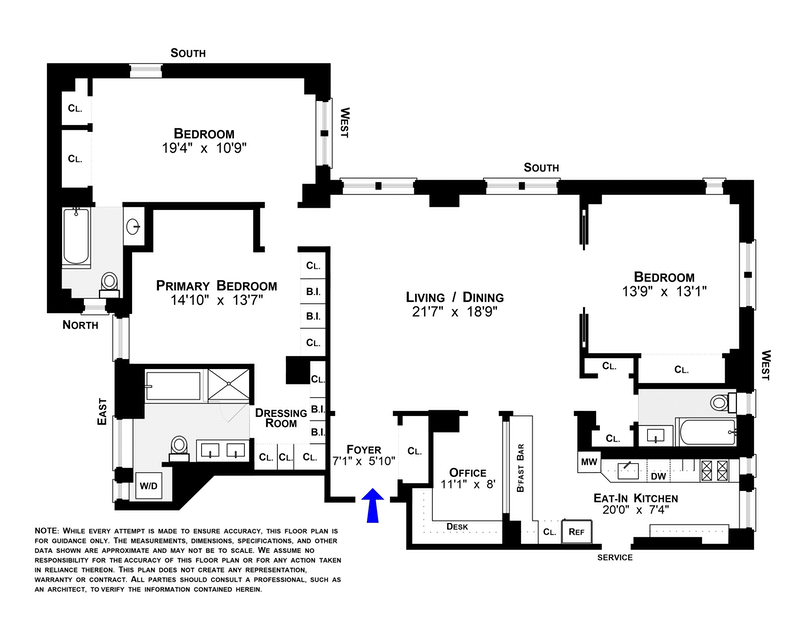Floorplan for 336 Central Park West, 8CD
