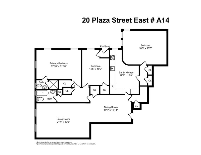 Floorplan for 20 Plaza Street East, A14