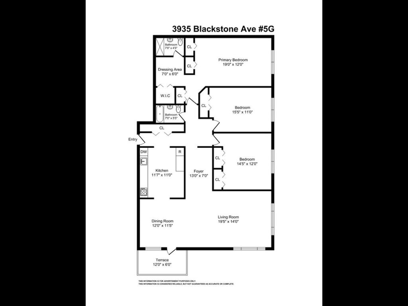 Floorplan for 3935 Blackstone Avenue, 5G