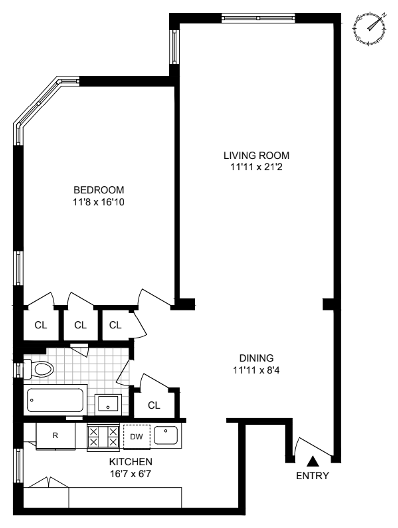 Floorplan for 73 -12 35th Avenue, B24
