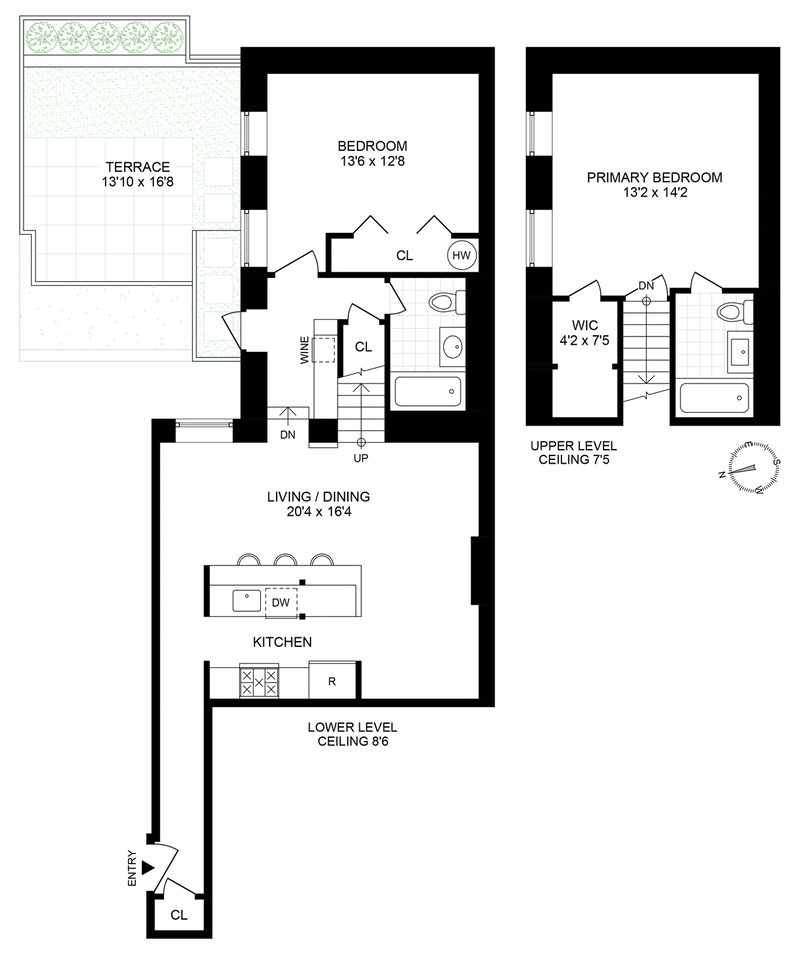 Floorplan for 1315 Washington St, 1B