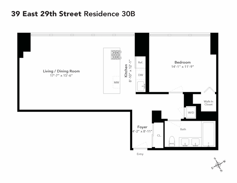 Floorplan for 39 East 29th Street, 30B