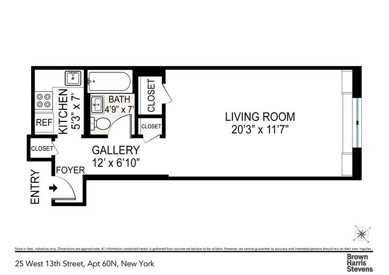 Floorplan for 25 West 13th Street, 6ON