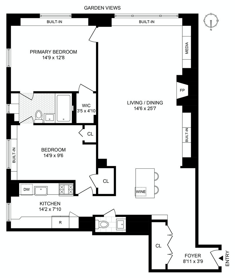 Floorplan for 40 -50 East 10th Street, 1B