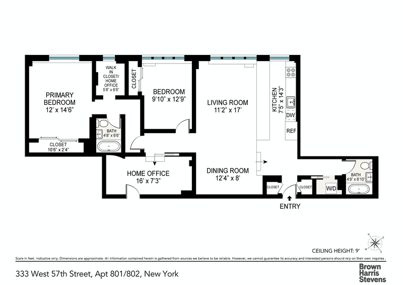Floorplan for 333 West 57th Street, 802