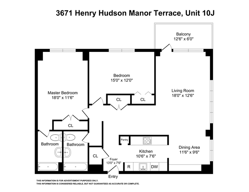 Floorplan for 3671 Hudson Manor Terrace, 10J