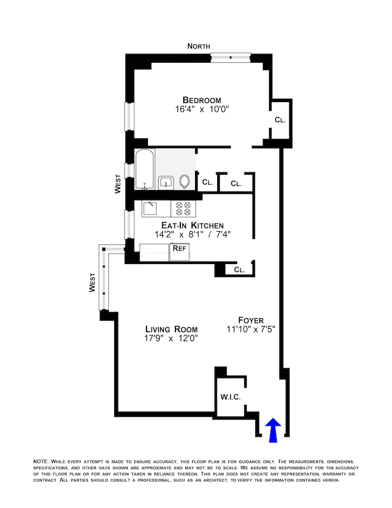 Floorplan for 573 Grand Street, D1001