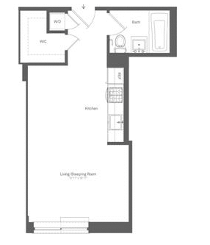 Floorplan for 505 West 47th Street, 5BS