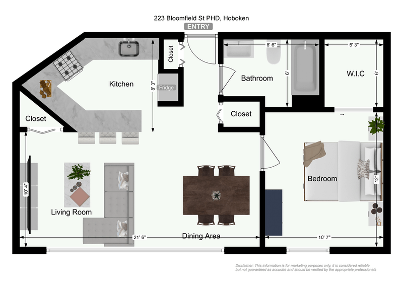 Floorplan for 223 Bloomfield St, PHD
