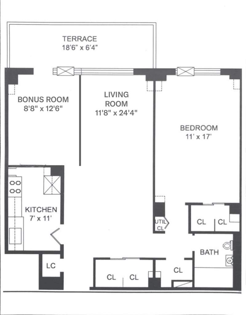Floorplan for 392 Central Park West, 18B