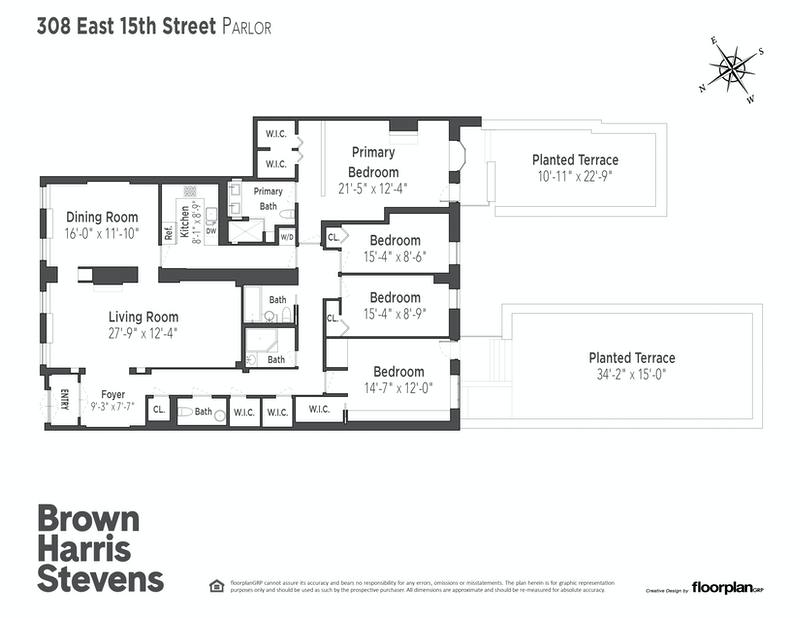 Floorplan for 308 East 15th Street, PARLOR