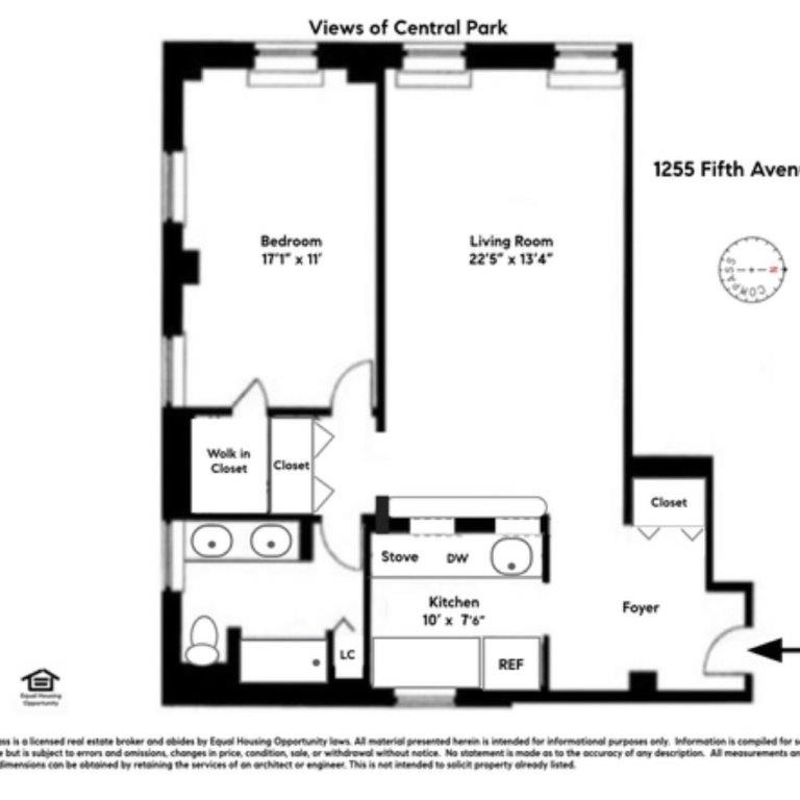 Floorplan for 1255 Fifth Avenue, 5A
