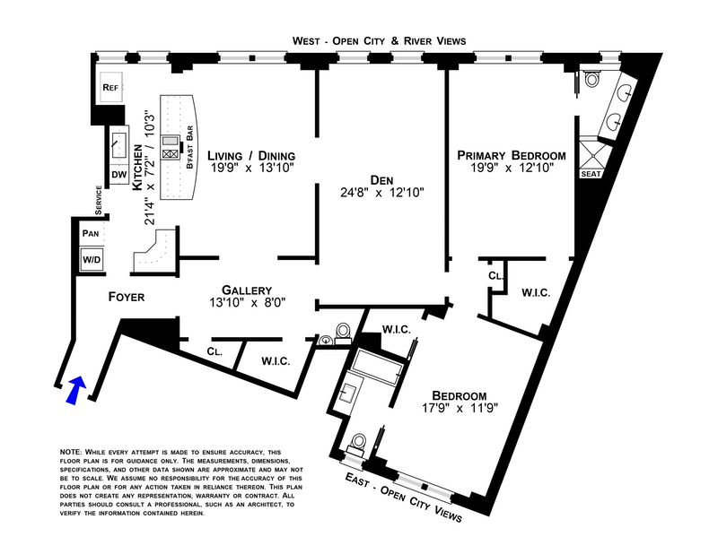 Floorplan for 245 West 107th Street, 11B