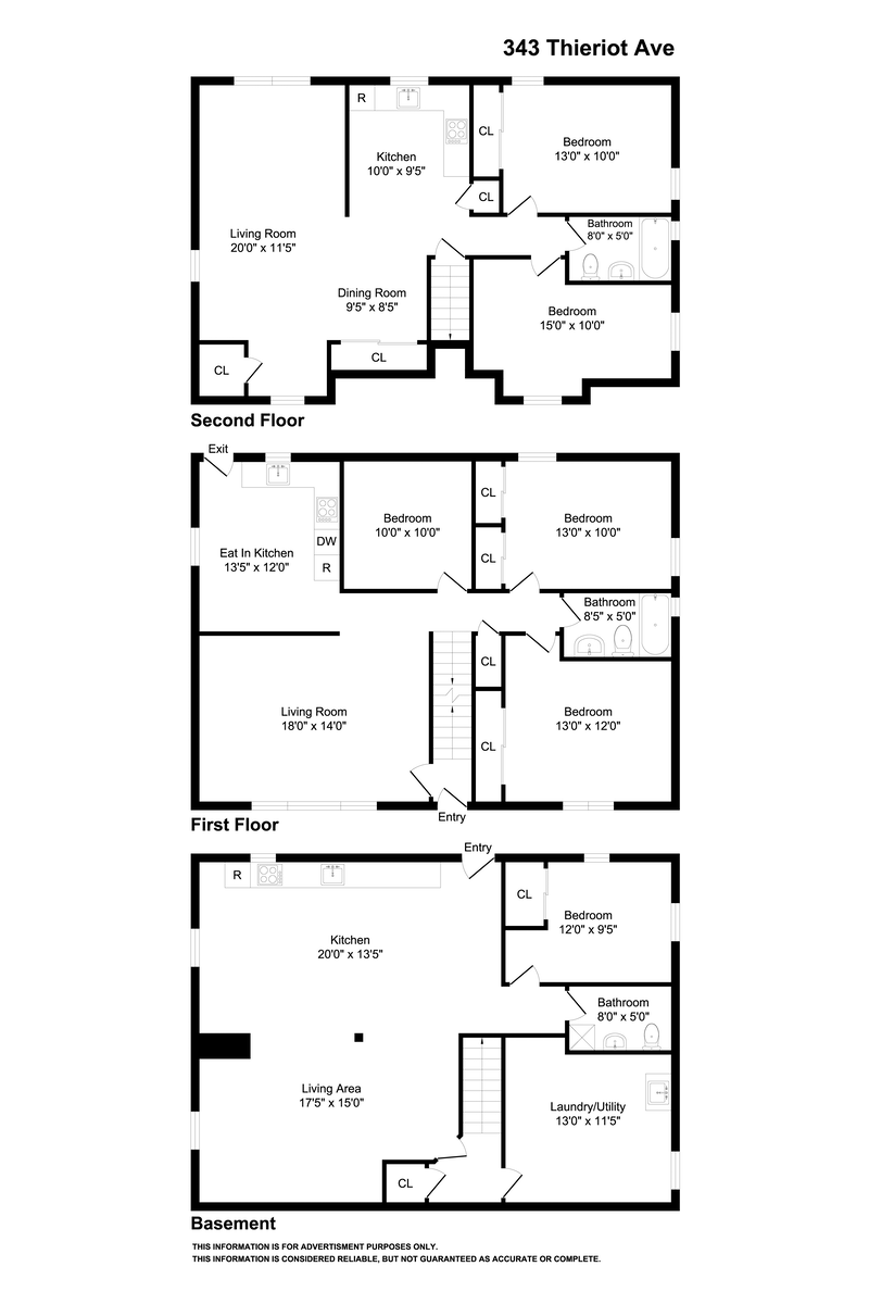 Floorplan for 343 Thieriot Avenue