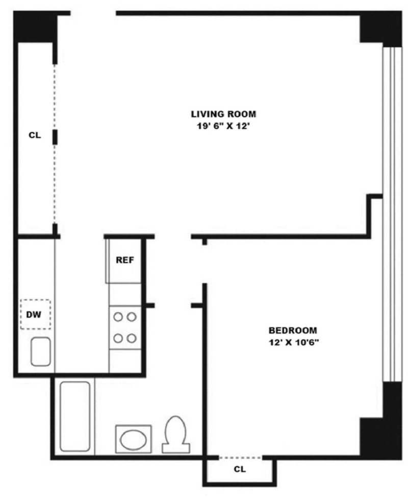Floorplan for 310 East 46th Street, 22L