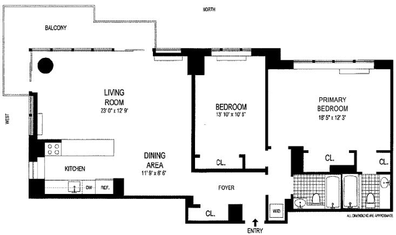 Floorplan for 161 West 61st Street, 31C