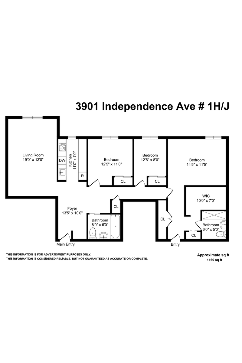 Floorplan for 3901 Independence Avenue, 1HJ