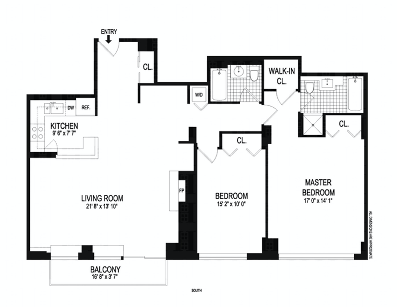 Floorplan for 22 West 15th Street, 20D