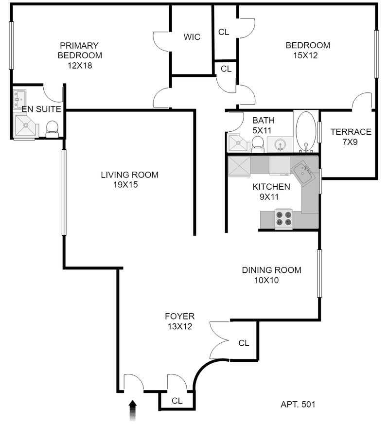 Floorplan for 68-61 Yellowstone Blvd, 501