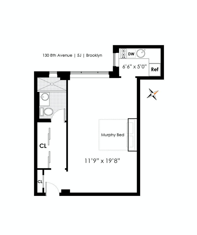 Floorplan for 130 Eighth Avenue, 5J