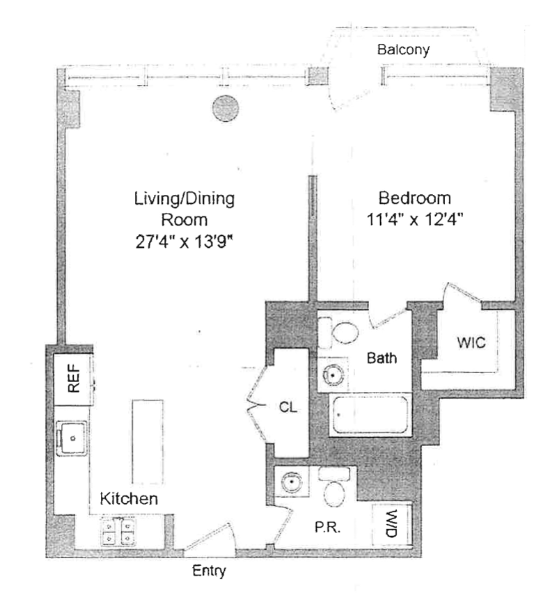 Floorplan for 166 West 18th Street, 8C
