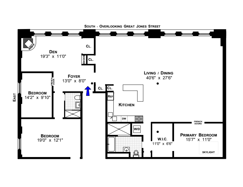 Floorplan for 48 Great Jones Street, 7F
