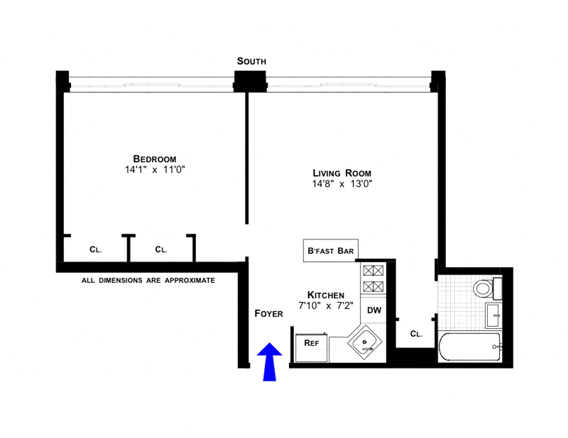 Floorplan for 333 East 45th Street, 24A