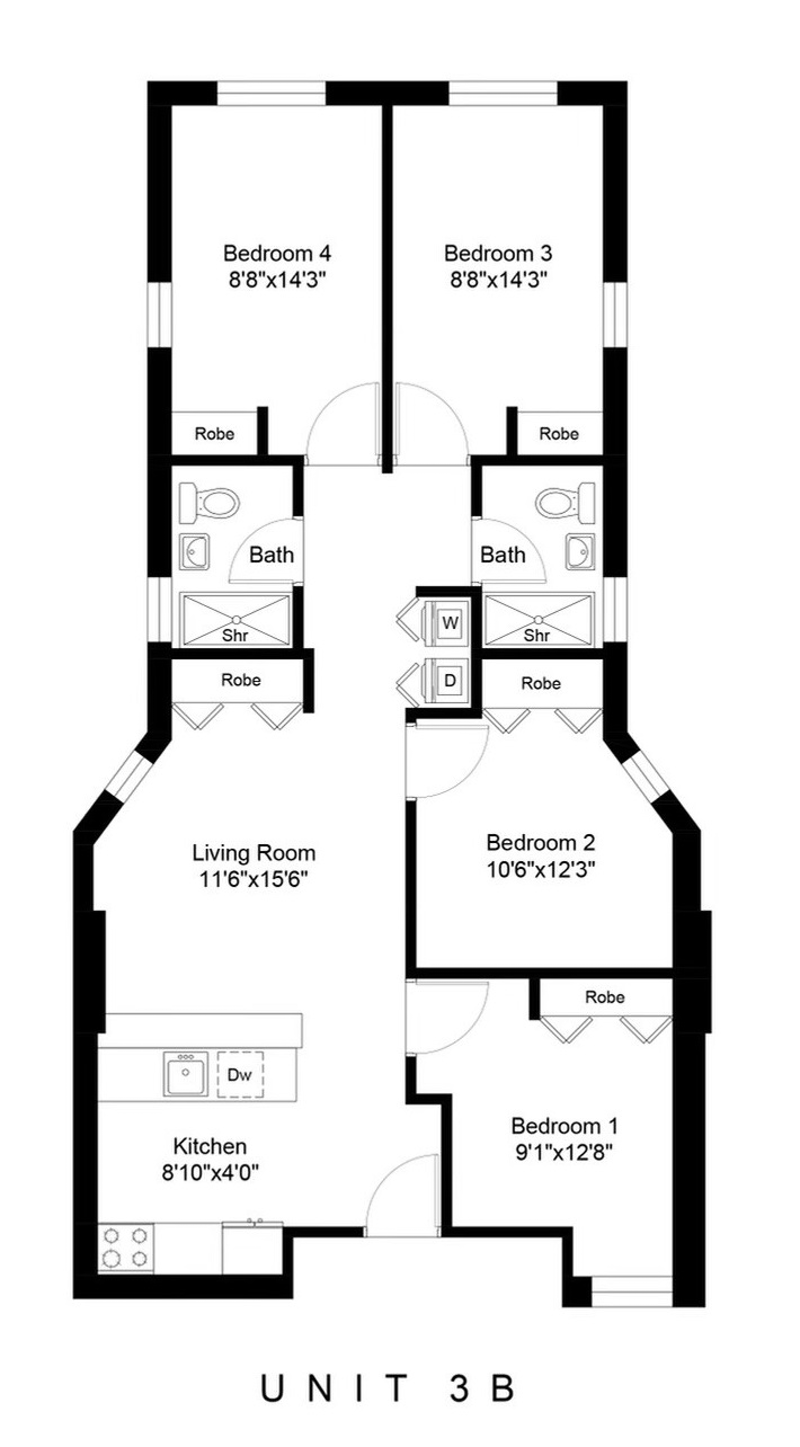 Floorplan for 116 East 116th Street, 3B