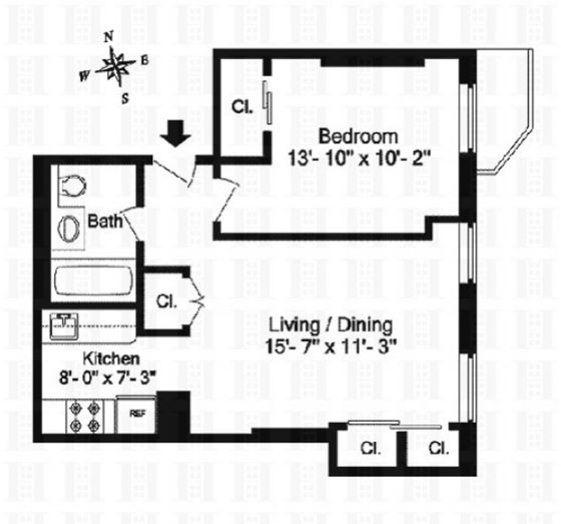 Floorplan for 233 Ninth Avenue, 3F