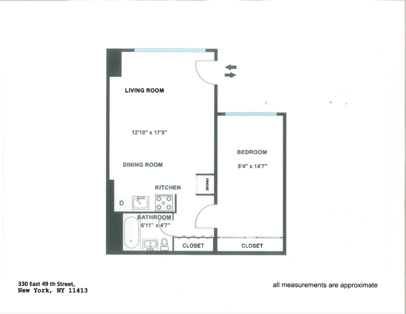Floorplan for 330 East 49th Street, TH1