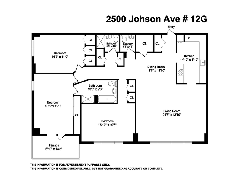 Floorplan for 2500 Johnson Avenue, 12G