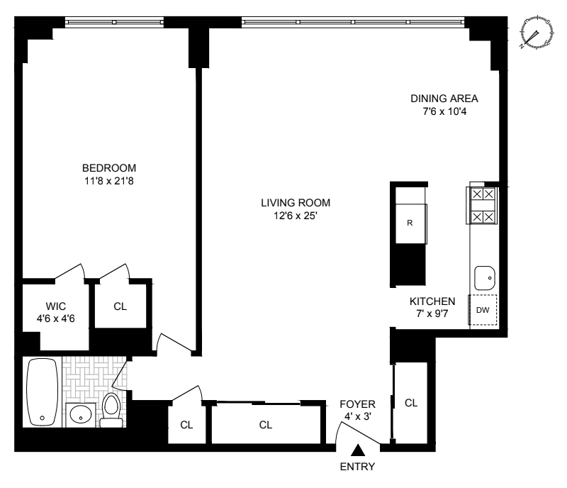 Floorplan for 165 West End Avenue, 12H