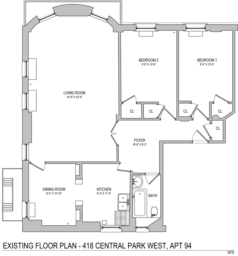 Floorplan for 418 Central Park West, 94