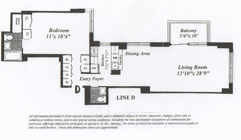Floorplan for 347 West 57th Street, 18D