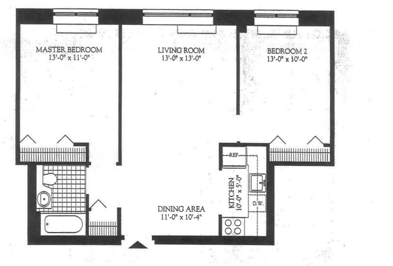 Floorplan for 330 West 145th Street, 409