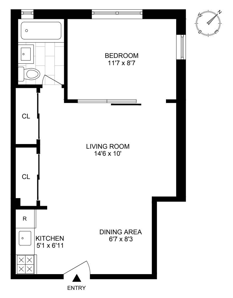 Floorplan for 1420 York Avenue, 7B