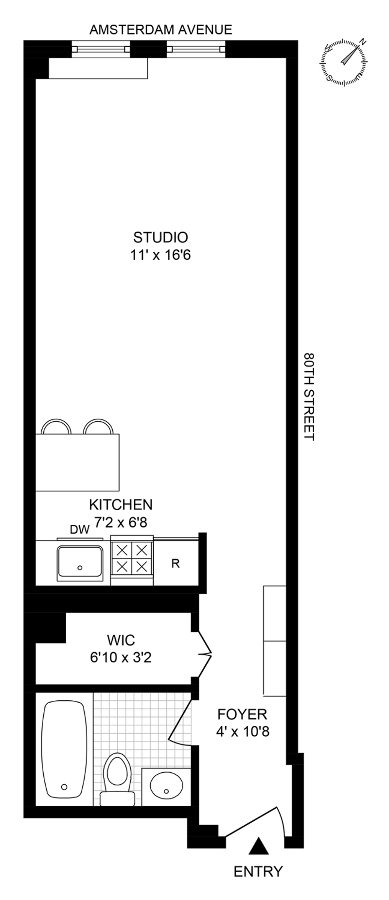Floorplan for 186 West 80th Street, 5D