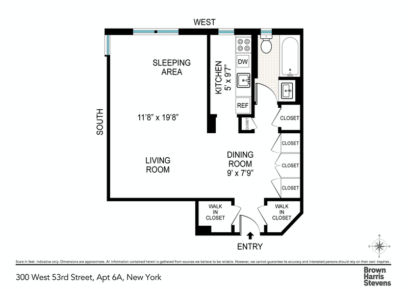 Floorplan for 300 West 53rd Street, 6A